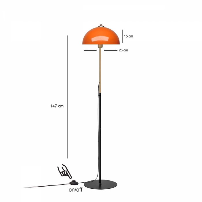 Opviq Lámpara de pie de metal Naranja Opviq Lámpara de pie de metal Naranja